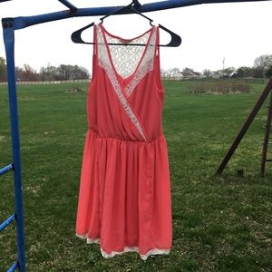 Margo & Sebastian Salmon Summer Mini Dress